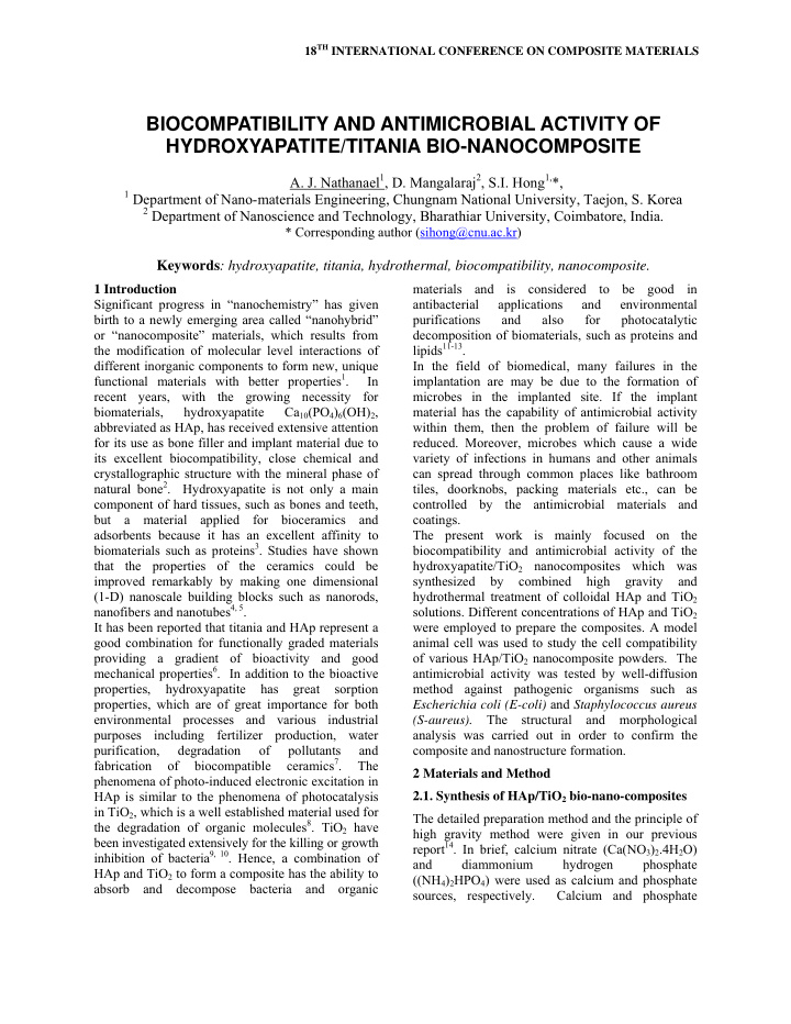 biocompatibility and antimicrobial activity of