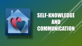 SELF-KNOWLEDGE  AND  COMMUNICATION  You formed me in my inmost  being.  You knit me in my