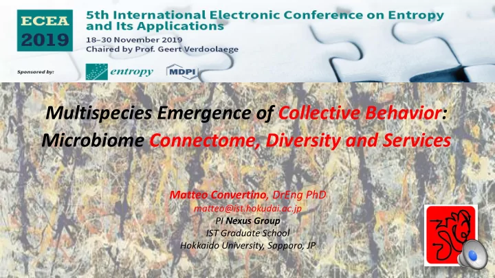 multispecies emergence of collective behavior microbiome
