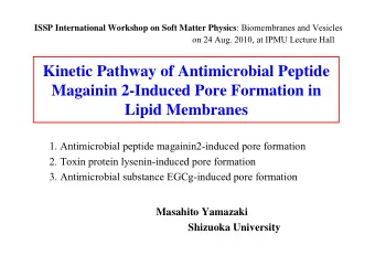 Kinetic Pathway of Antimicrobial Peptide  Magainin 2-Induced Pore Formation in  Lipid Membranes  1.