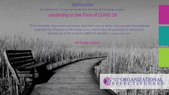 Welcome  Fundamentals in Practical Leadership for New &amp; Emerging Leaders  Le  Leadership  ip in