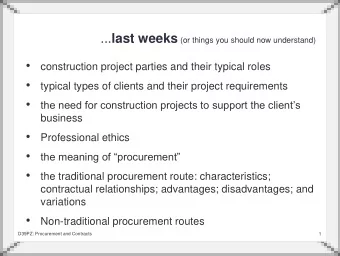 Unit 5: Principles of Contract Law  D39PZ: Procurement and Contracts  2  Contracts in construction
