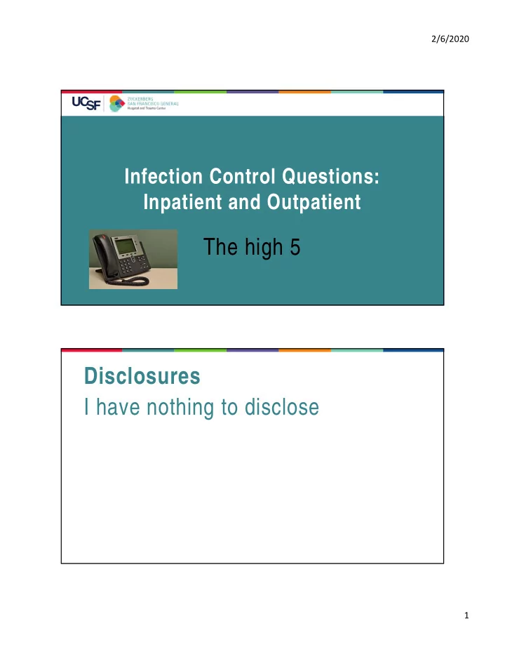 the high 5 disclosures i have nothing to disclose