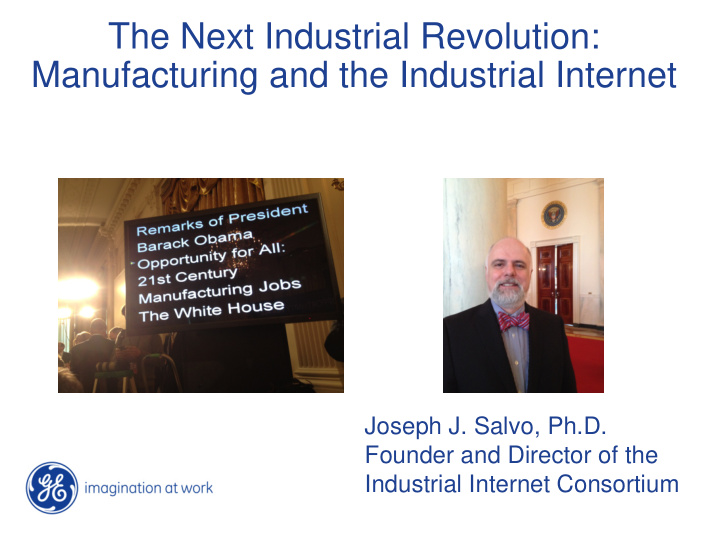 the next industrial revolution manufacturing and the