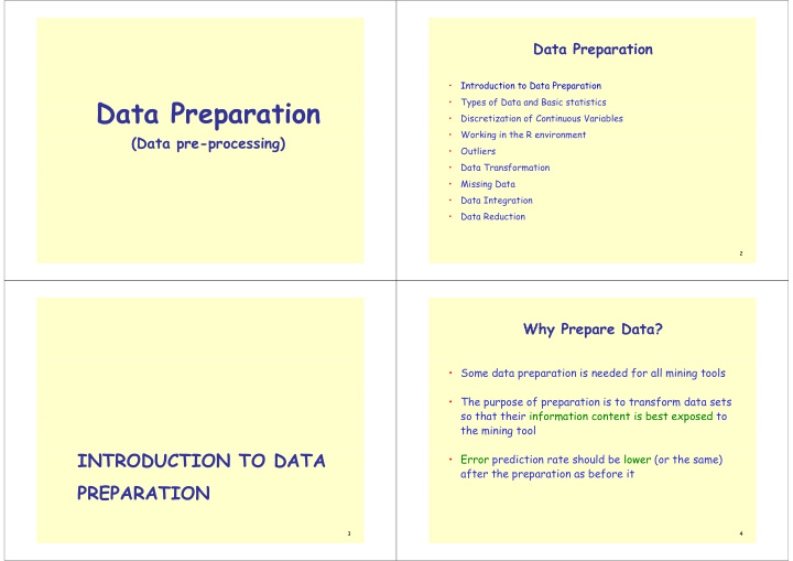 data preparation data preparation