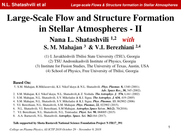 large scale flow and structure formation