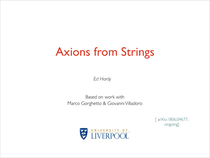 axions from strings