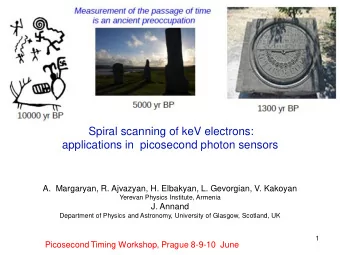 Spiral scanning of keV electrons:  applications in  picosecond photon sensors  A. Margaryan, R.