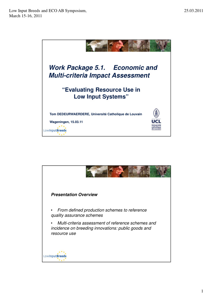 work package 5 1 economic and multi criteria impact