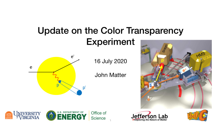 update on the color transparency experiment