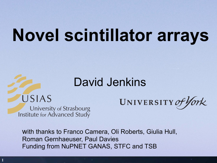 novel scintillator arrays