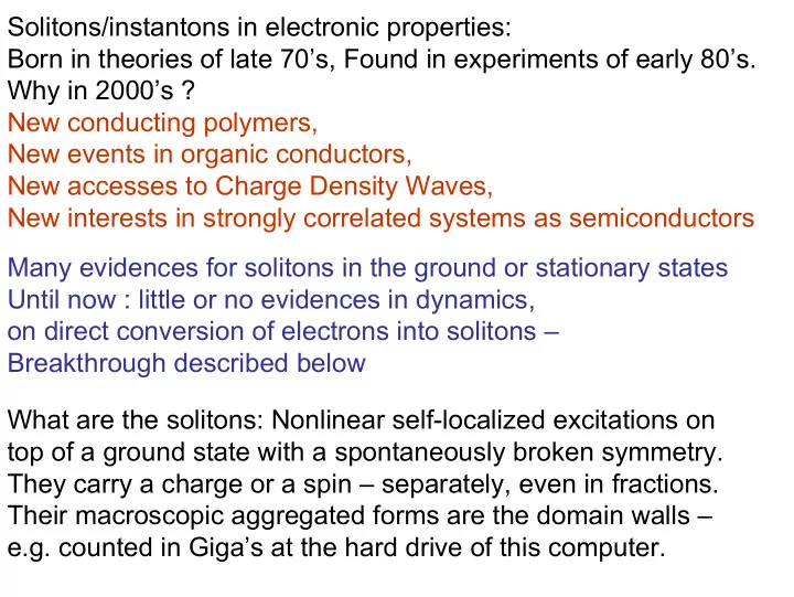solitons instantons in electronic properties born in
