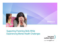 supporting parenting skills while experiencing mental