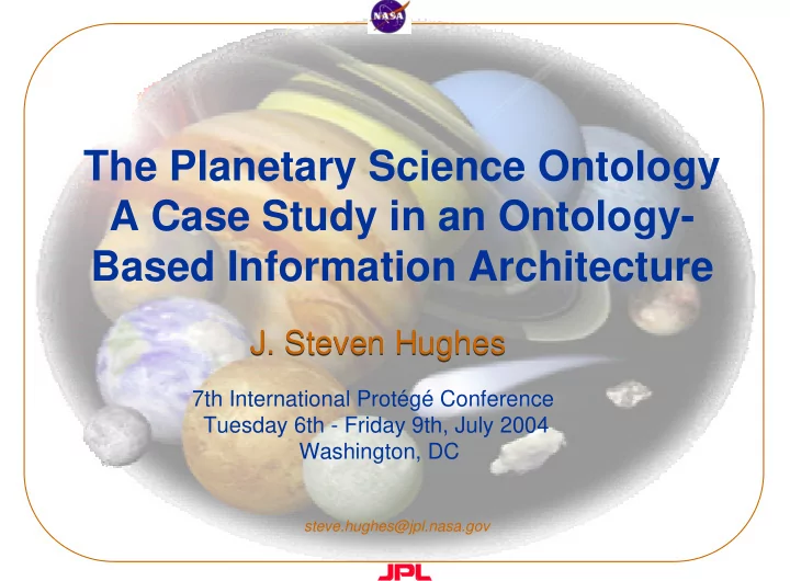 the planetary science ontology a case study in an