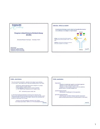 1  Types of ELISAs  Types of ELISAs  (In-) Direct ELISA  (In-) Direct ELISA  Sandwich