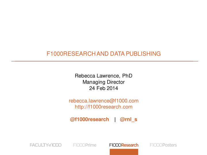 f1000research and data publishing