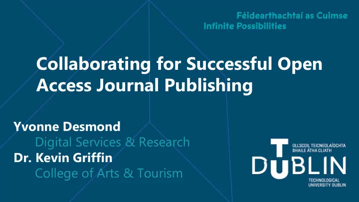 collaborating for successful open access journal