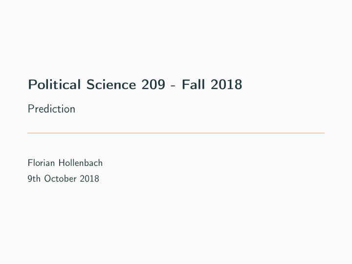 political science 209 fall 2018