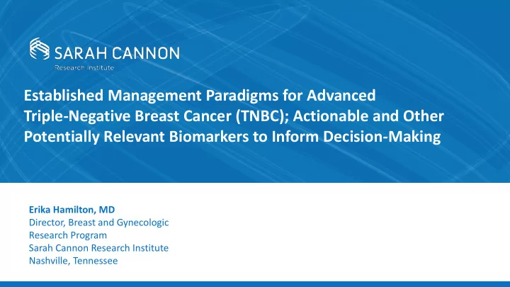 established management paradigms for advanced triple