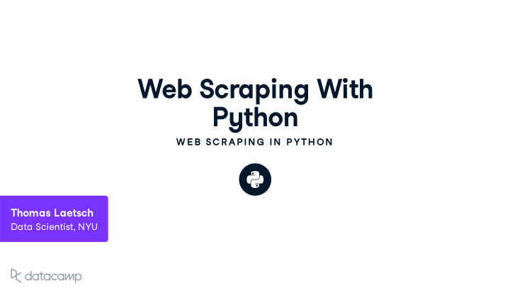 web scraping with p y thon