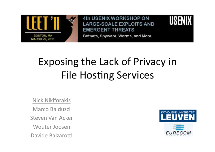 exposing the lack of privacy in file hos9ng services