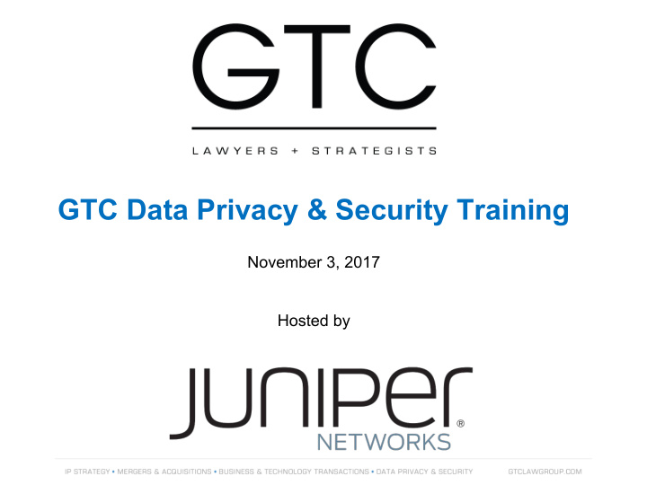 gtc data privacy security training
