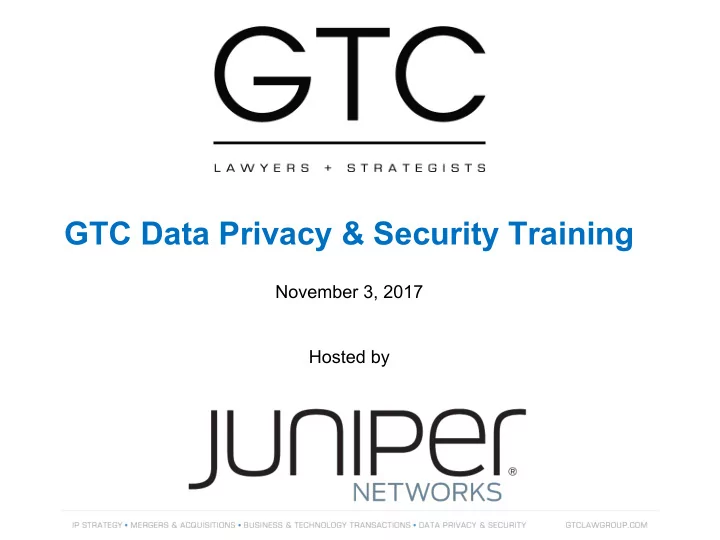 gtc data privacy security training