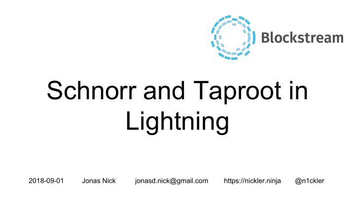 schnorr and taproot in lightning