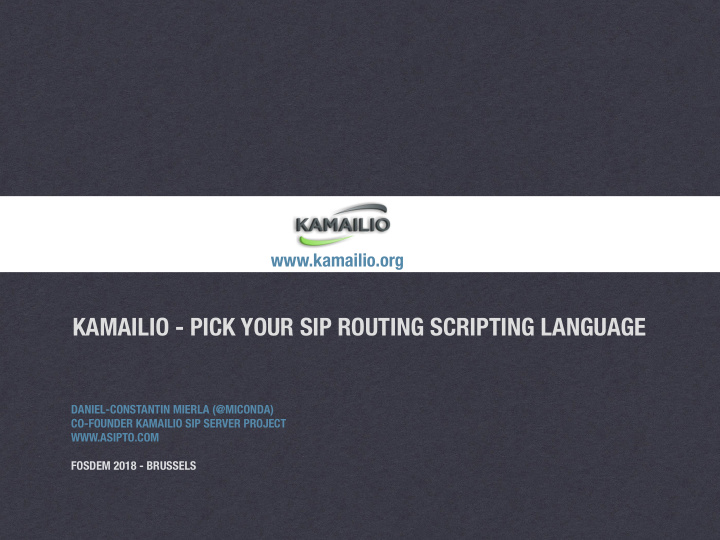 kamailio pick your sip routing scripting language