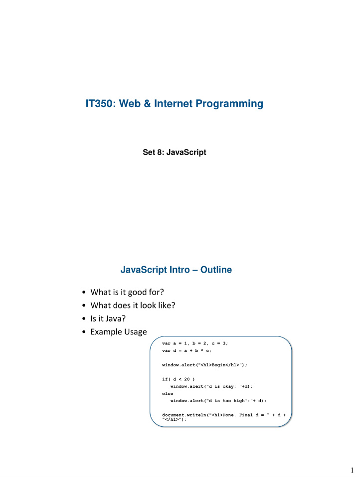 it350 web internet programming