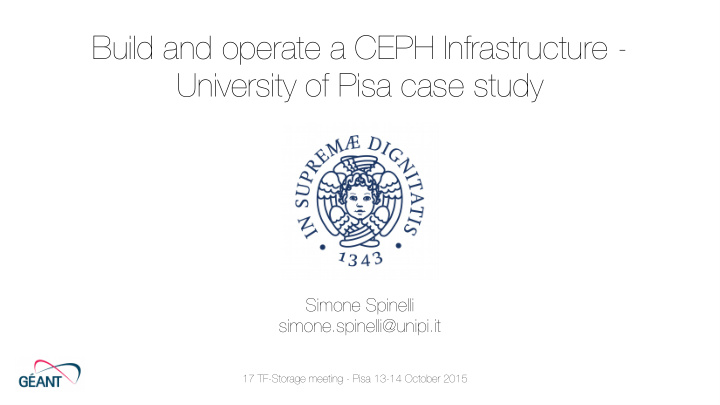 build and operate a ceph infrastructure university of