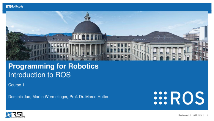 programming for robotics introduction to ros