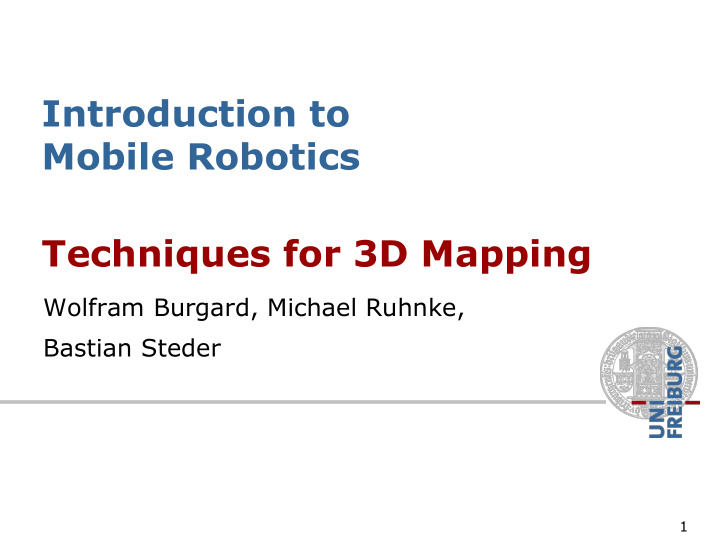 techniques for 3d mapping