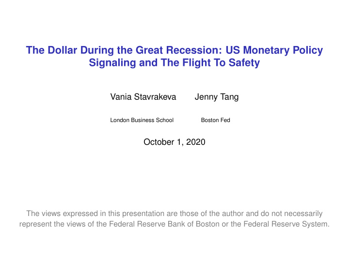 the dollar during the great recession us monetary policy