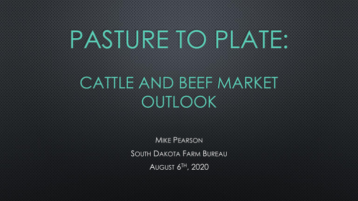 pasture to plate
