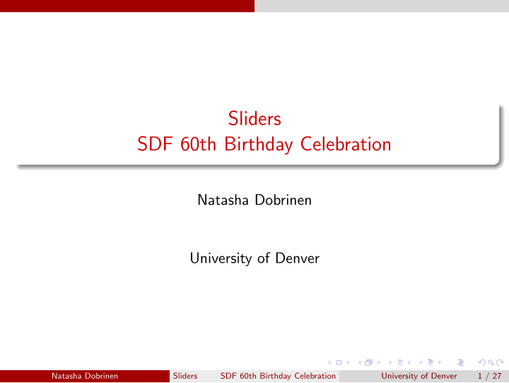 sliders sdf 60th birthday celebration
