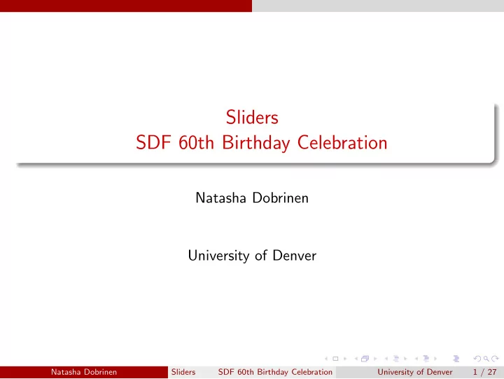 sliders sdf 60th birthday celebration