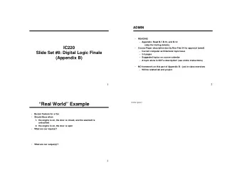 Real World Example    Buzzer Feature for a Car    Should Buzz when  1. the engine is