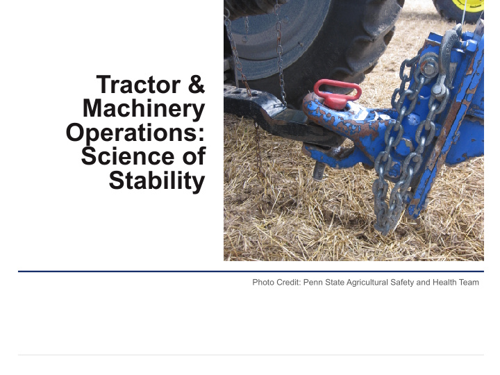 tractor machinery operations science of stability