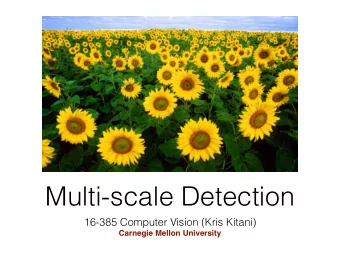 Multi-scale Detection  16-385 Computer Vision (Kris Kitani)  Carnegie Mellon University  Properties
