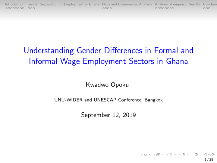 understanding gender differences in formal and informal