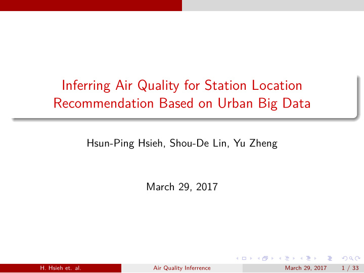 inferring air quality for station location recommendation