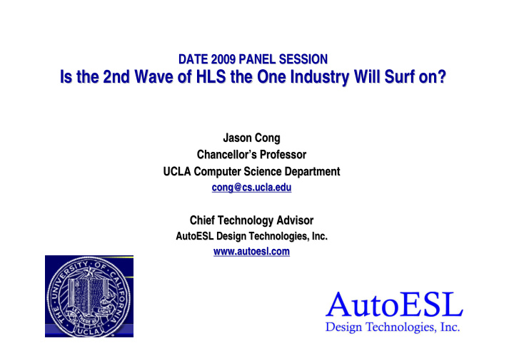 is the 2nd wave of hls the one industry will surf on is