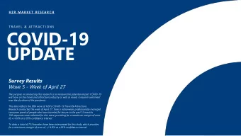 COVID-19  UPDATE  Survey Results  Wave 5 - Week of April 27  The purpose in conducting this