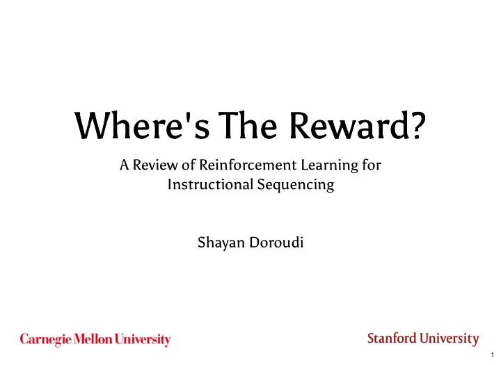 where s the reward where s the reward