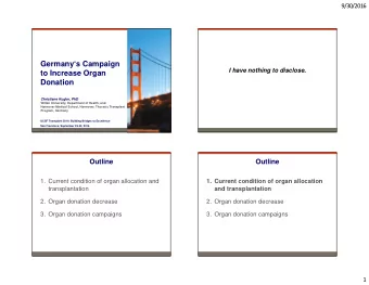 Germanys Campaign  I have nothing to disclose.  to Increase Organ  Donation  Christiane Kugler,
