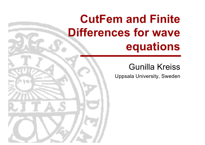 cutfem and finite differences for wave equations