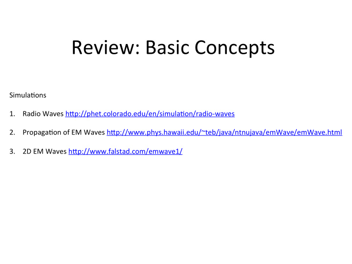 review basic concepts