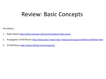 Review:  Basic  Concepts      Simula5ons   1. Radio  Waves