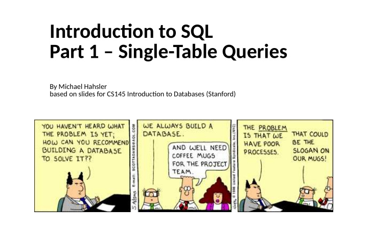 introductjon to sql part 1 single table queries